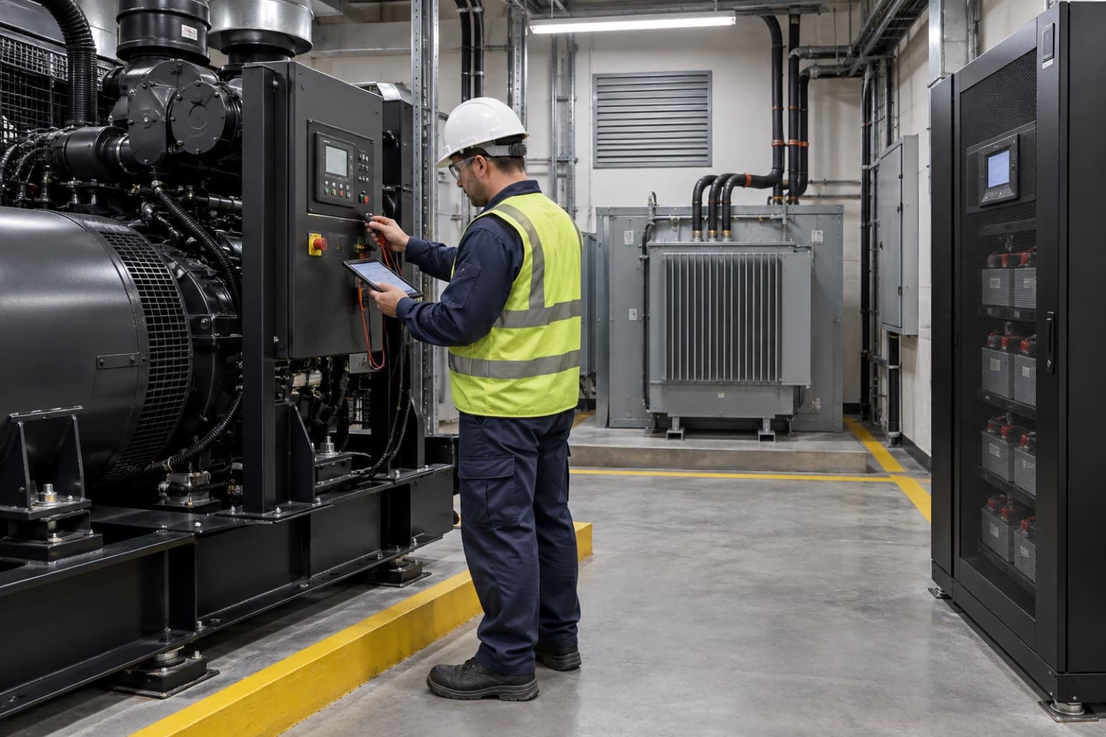 Generator, transformer, UPS and battery inspections