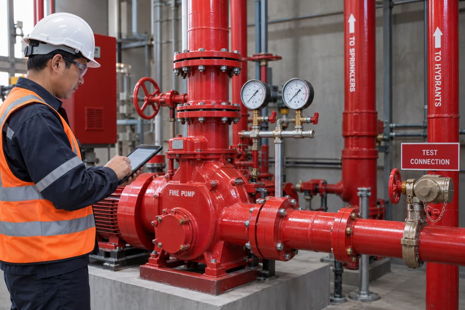 Yangın pompası, hidrant, sprinkler ve yangın tesisatı
